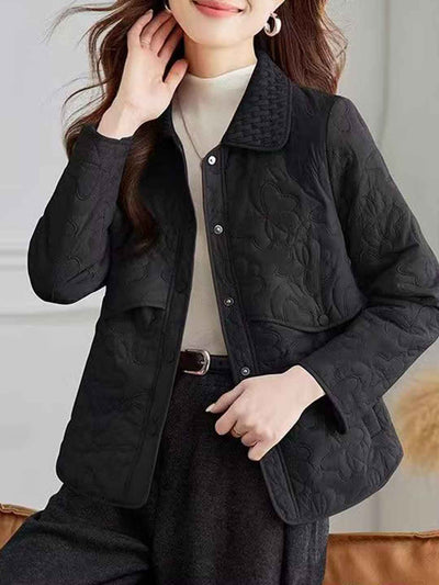 Natalie Retro Lapel Diamond Embroidered Winter Coat