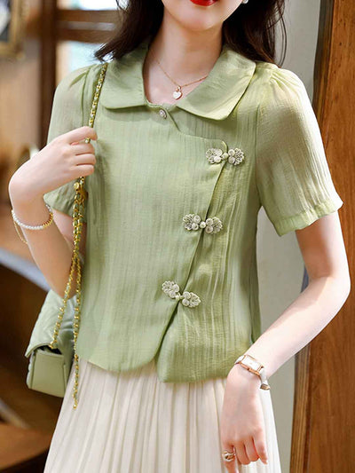 Sophia Elegant Panel Chiffon Top