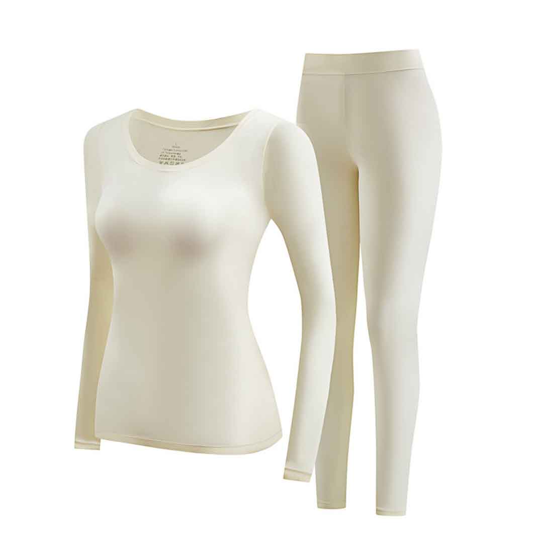 2pcs Women'S Crew Neck Ultra-Thin Underwear Set