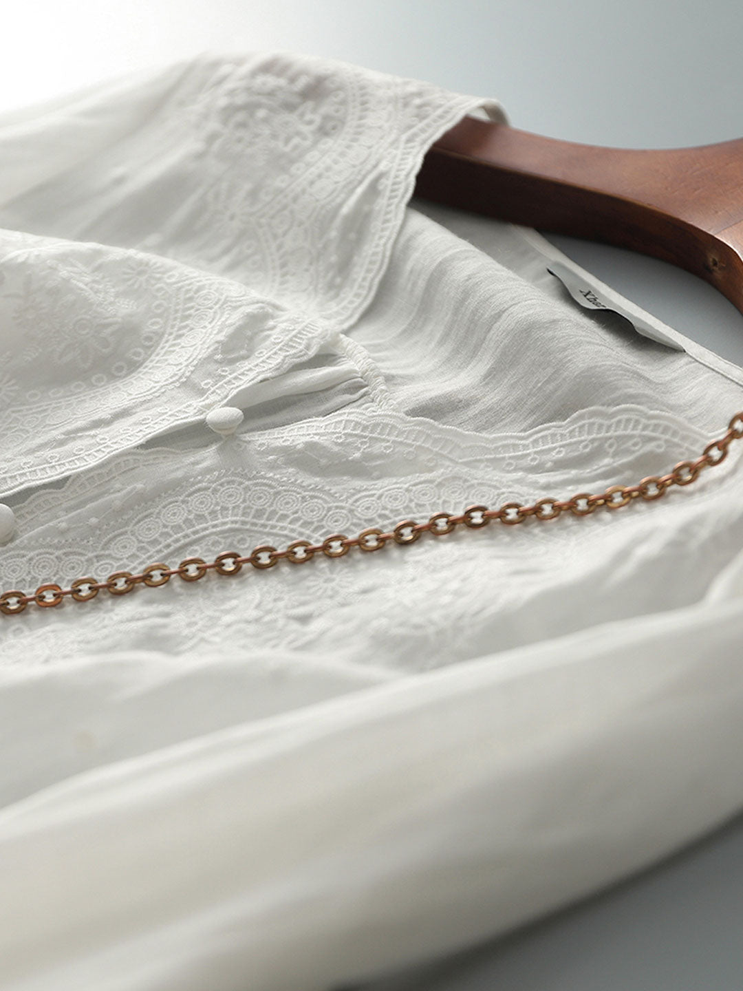 Abigail Vacation V-Neck Solid Color Embroidered Top