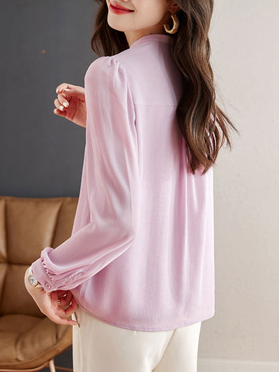 Grace Classic Crew Neck Chiffon Shirt