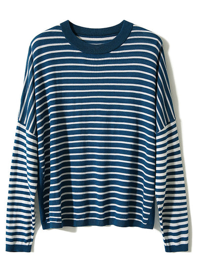 Sarah Loose Striped Off-Shoulder Knitted Top