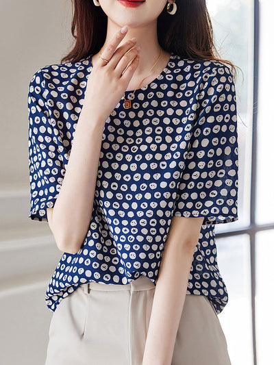 Isabella Classic Chiffon Polka Dot Printed Top