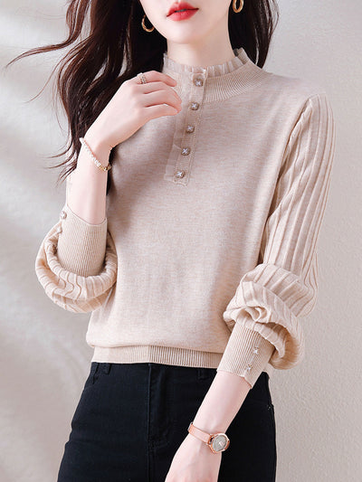 Hannah Retro Turtleneck Knitted Pullover Sweater