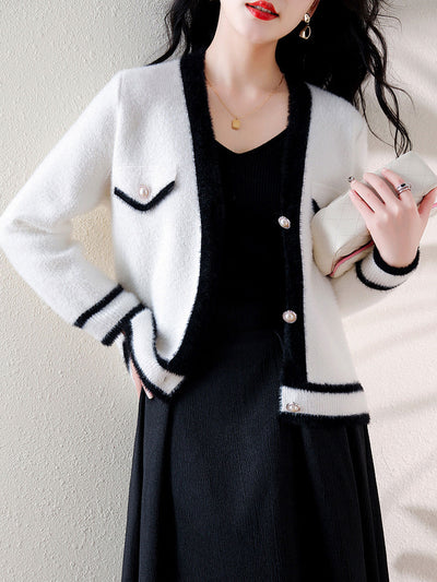 Natalie Classic V-Neck Button Knitted Cardigan