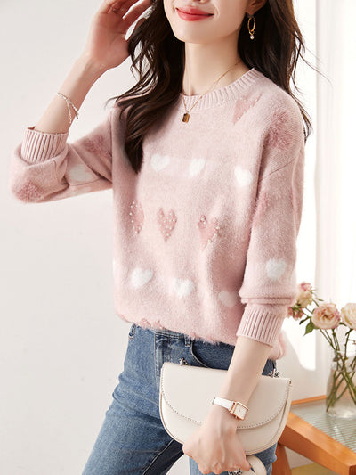 Hannah Crew Neck Color Block Knitted Sweater