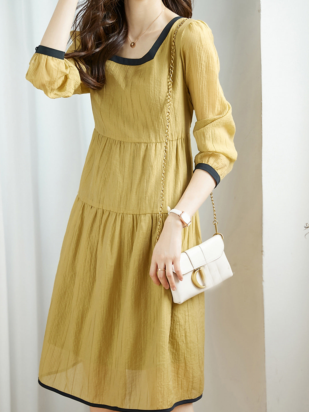 Sarah Retro Contrasted Color Dress