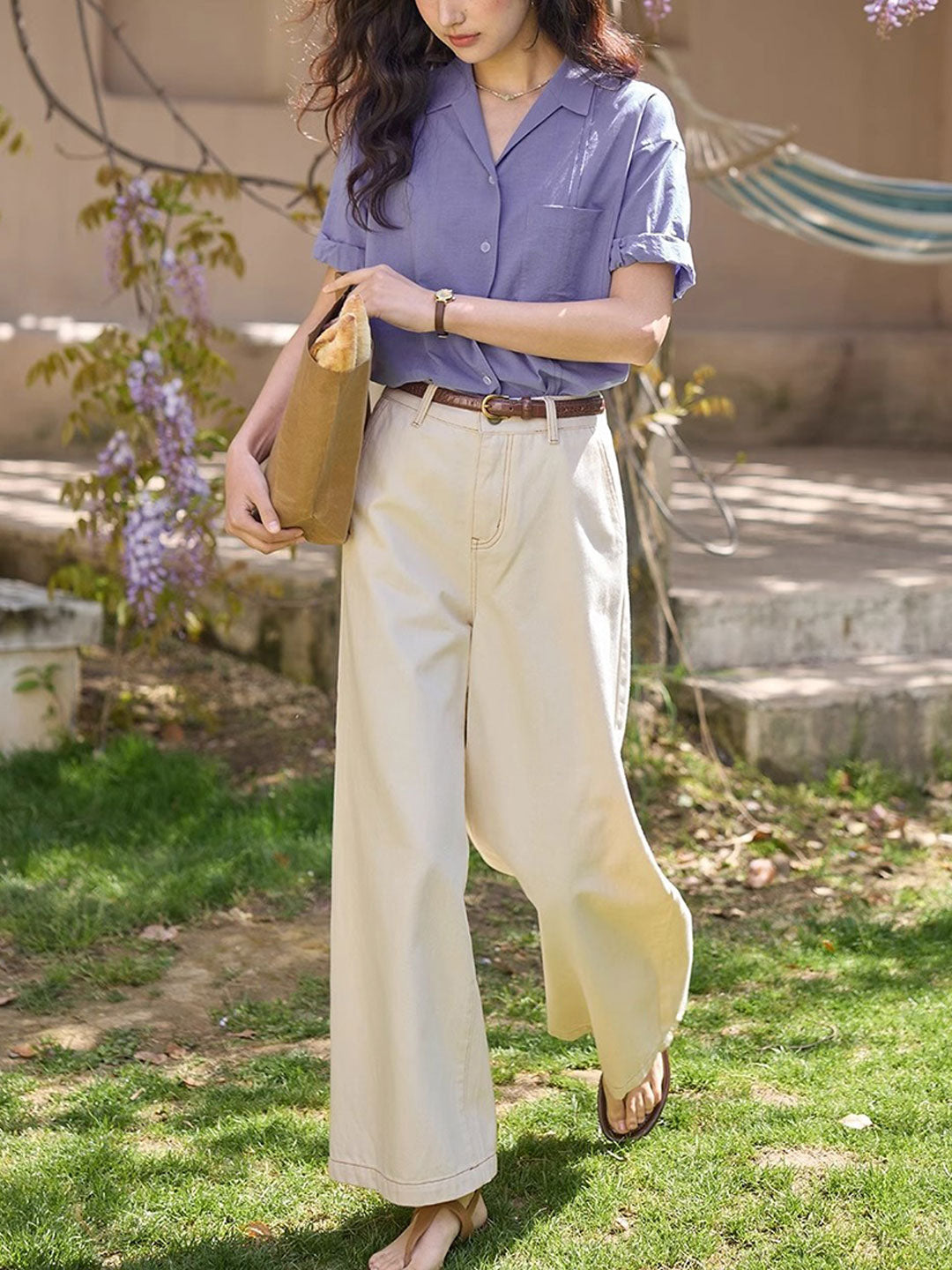 Ava Casual Lapel Solid Color Shirt