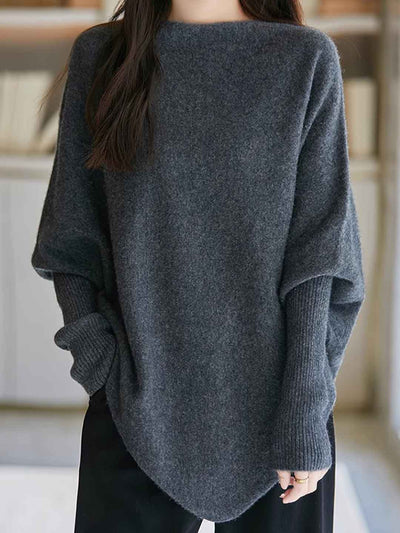 Lily Loose Irregular Knitted Cape Top