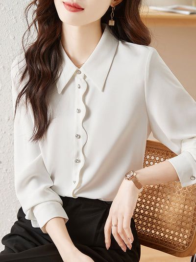Hannah Elegant Chiffon Button Shirt