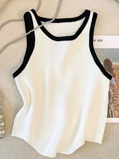 Kayla Casual Knitted Vest-Apricot