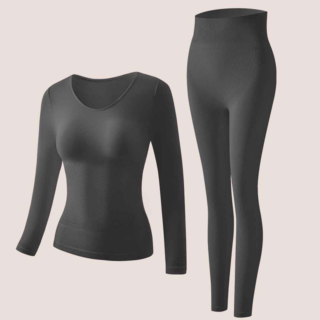 2pcs Women'S Crew Neck Seamless Underwear Set