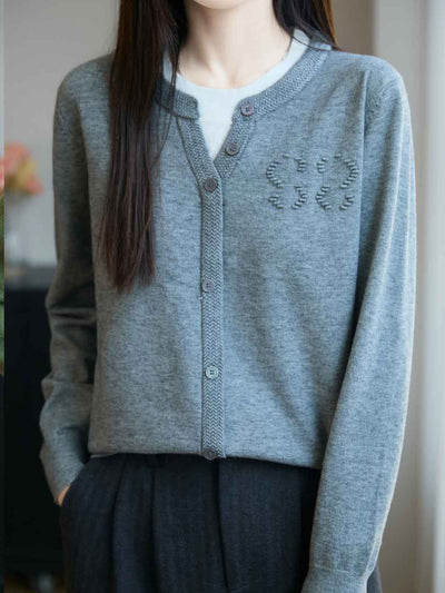 Sophie Casual Crew Neck Mock Two-Piece Pullover Knitted Top