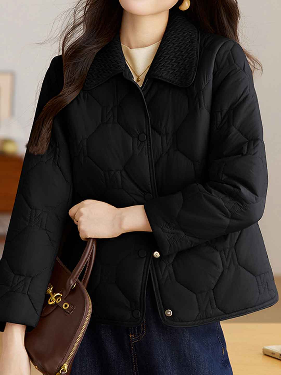 Ella Classic Lapel Solid Color Winter Coat