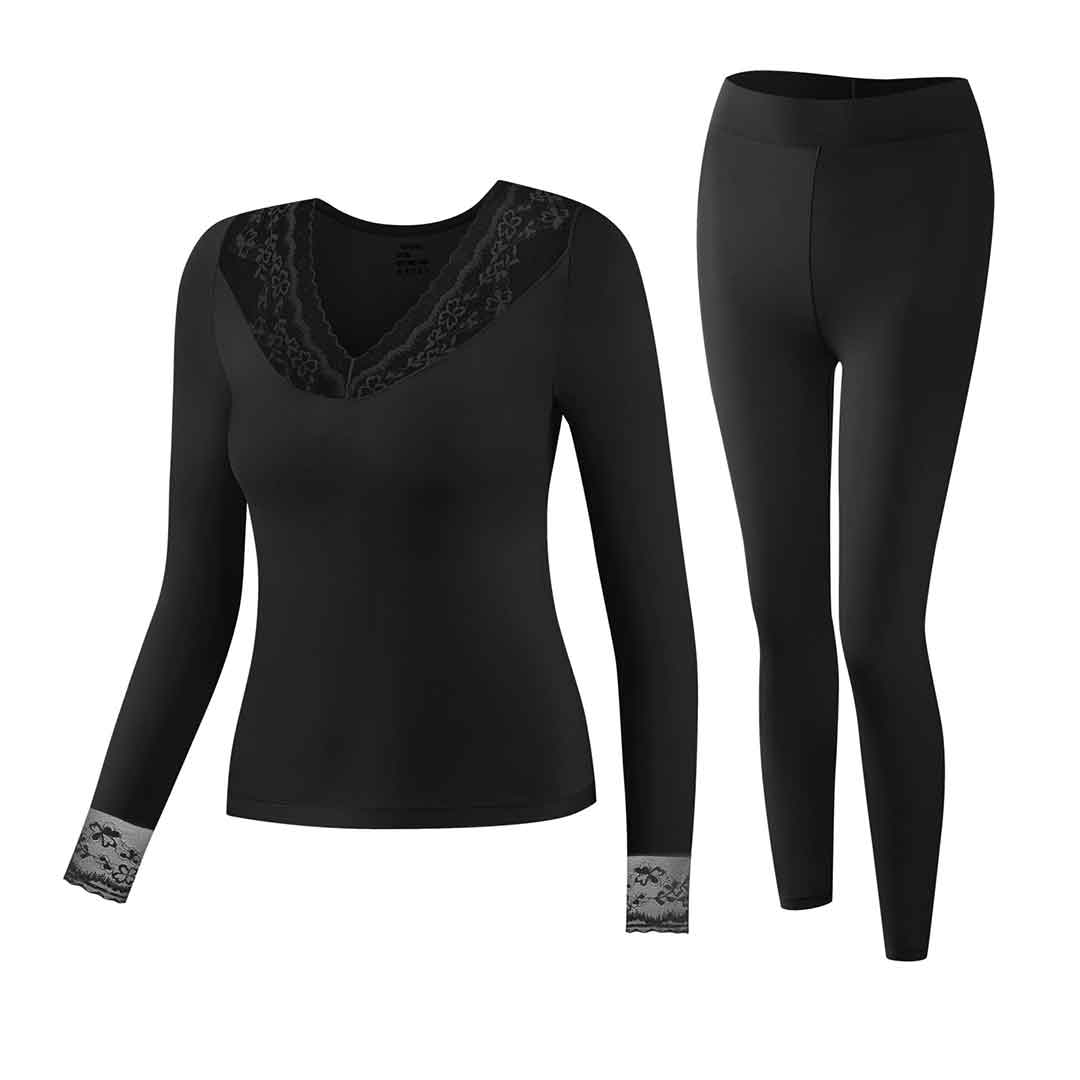 2pcs Women'S Lace V-Neck Tight Underwear Set