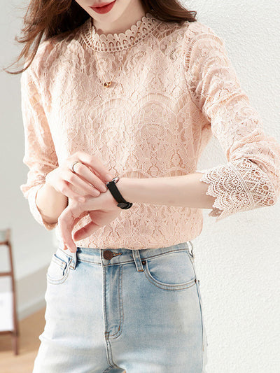 Genesis Classic Crew Neck Lace Blouse