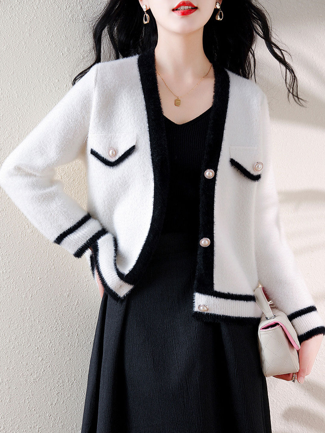 Natalie Classic V-Neck Button Knitted Cardigan