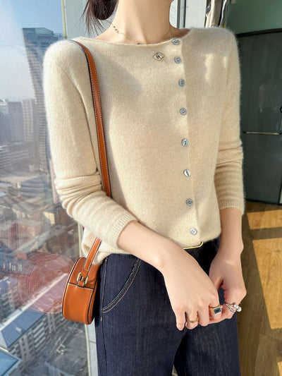 Kayla Classic Crew Neck Knitted Cardigan