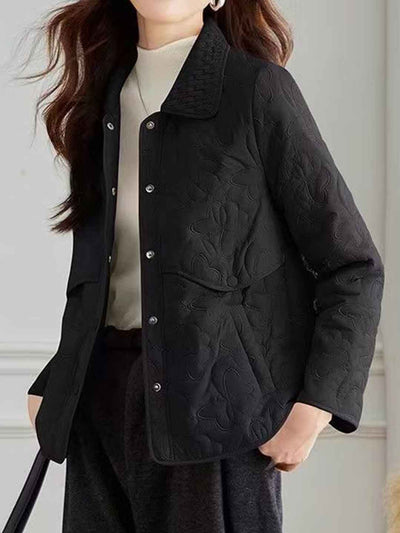 Natalie Retro Lapel Diamond Embroidered Winter Coat