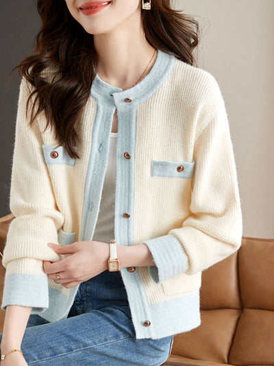 Sarah Classic Crew Neck Knitted Cardigan