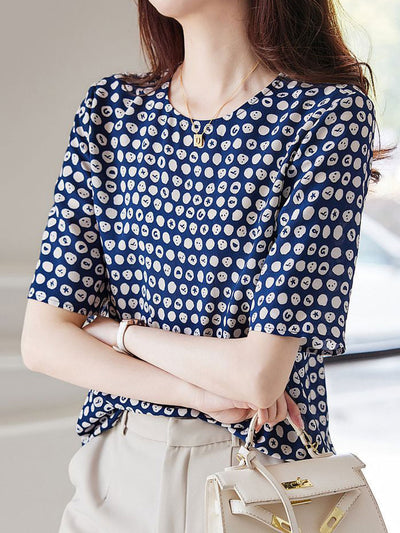 Isabella Classic Chiffon Polka Dot Printed Top