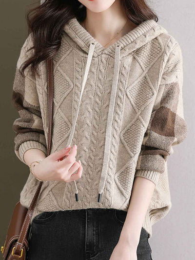Bella Casual Hooded Knitted Sweatshirt