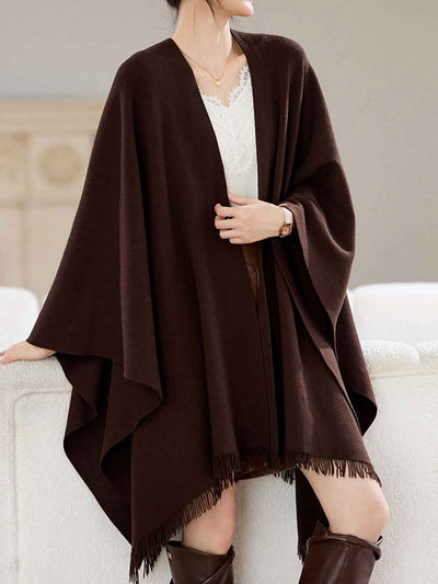 Olivia Irregular Knitted Shawl Outerwear