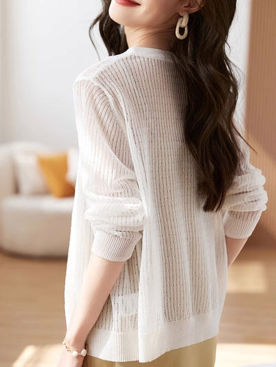 Ava Casual Textured Knitted Top