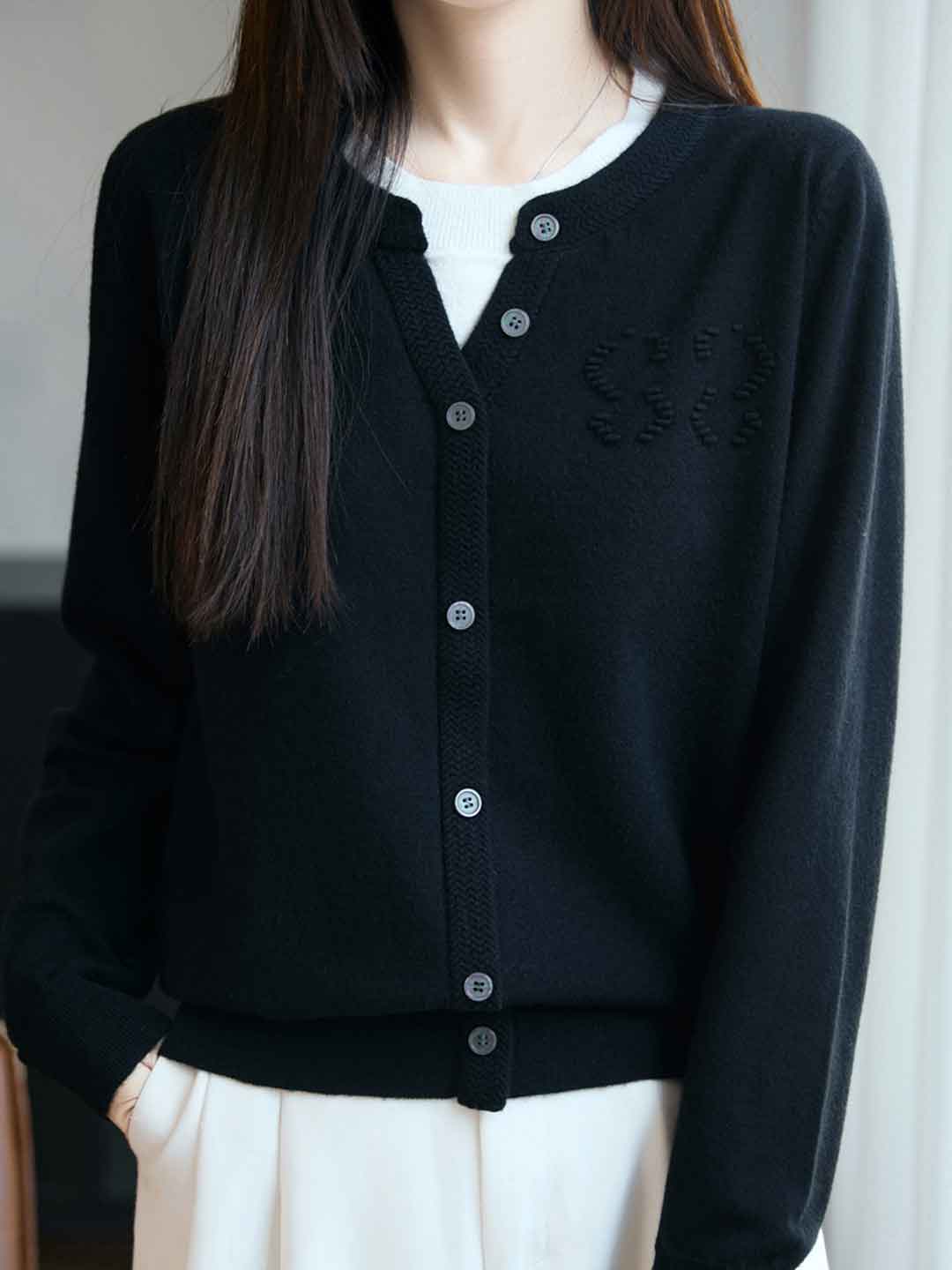 Sophie Casual Crew Neck Mock Two-Piece Pullover Knitted Top