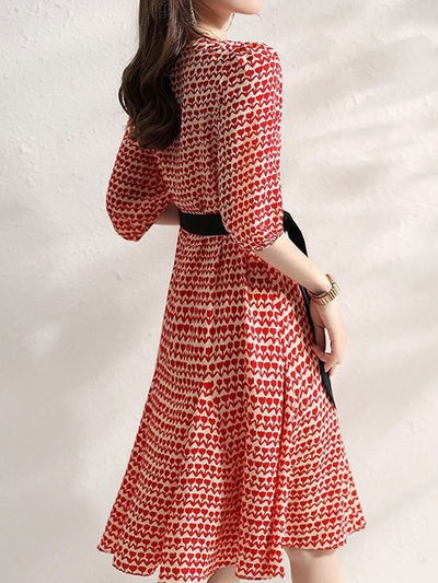 Isabella Classic Belted Printed Dress