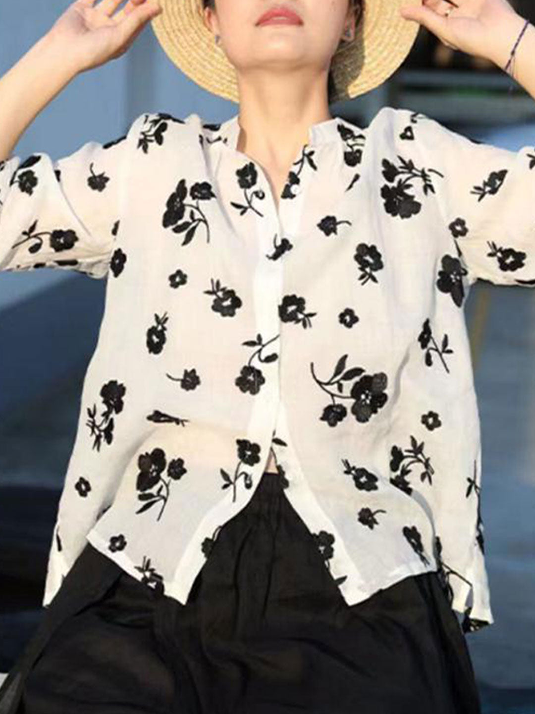 Camila Retro Floral Printed Blouse