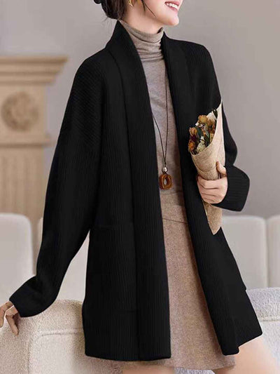Emily Classic V-Neck Thick Knitted Coat