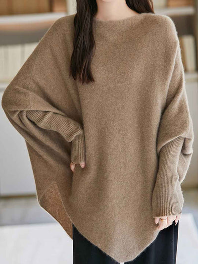 Lily Loose Irregular Knitted Cape Top