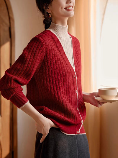 Madison Classic Contrast Turtleneck Knitted Sweater