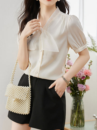 Kayla Classic Bow Chiffon Shirt