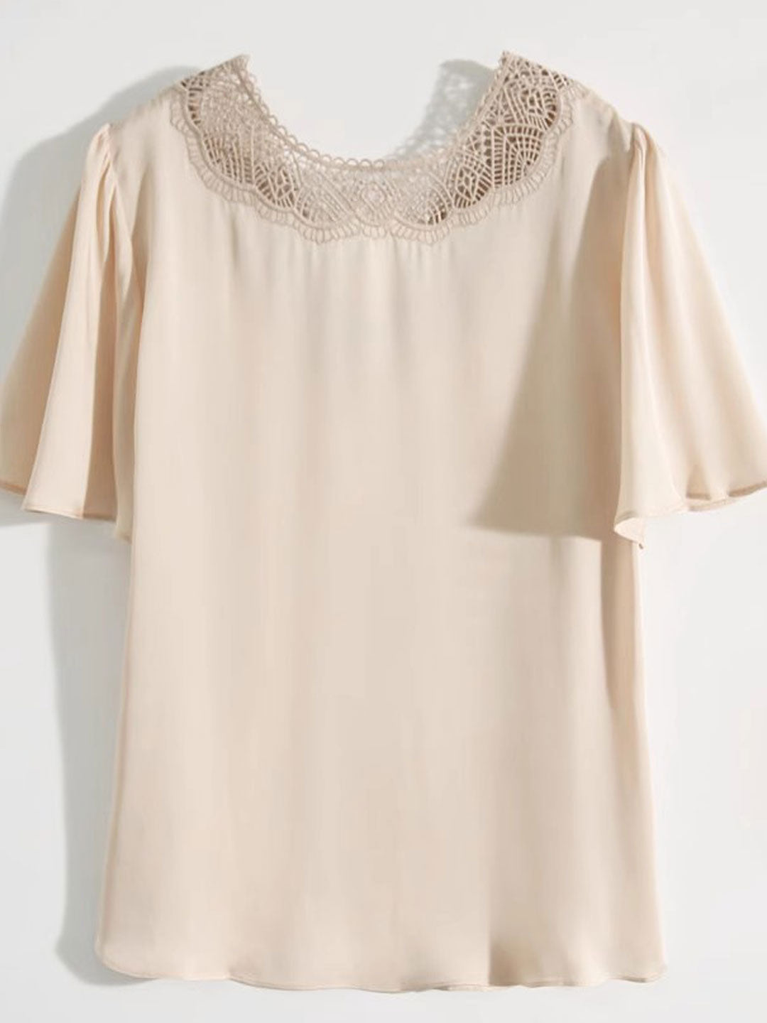 Taylor Elegant V-Neck Hollow Embroidered Chiffon Top