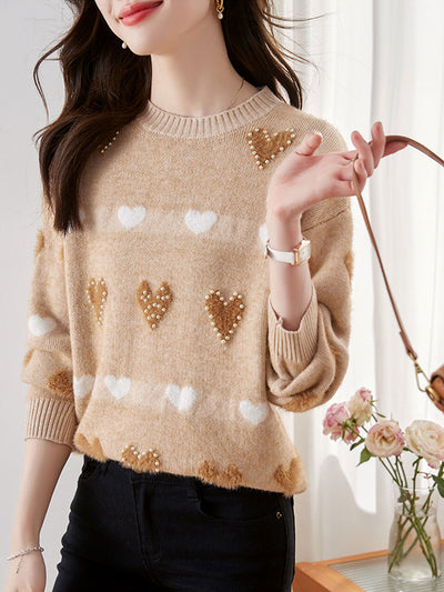 Hannah Crew Neck Color Block Knitted Sweater