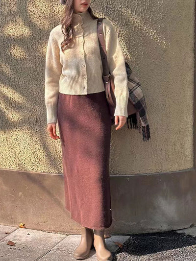 Elisa Vintage Lapel Knitted Cardigan