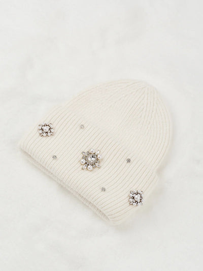 Rhinestone Fur Beanie