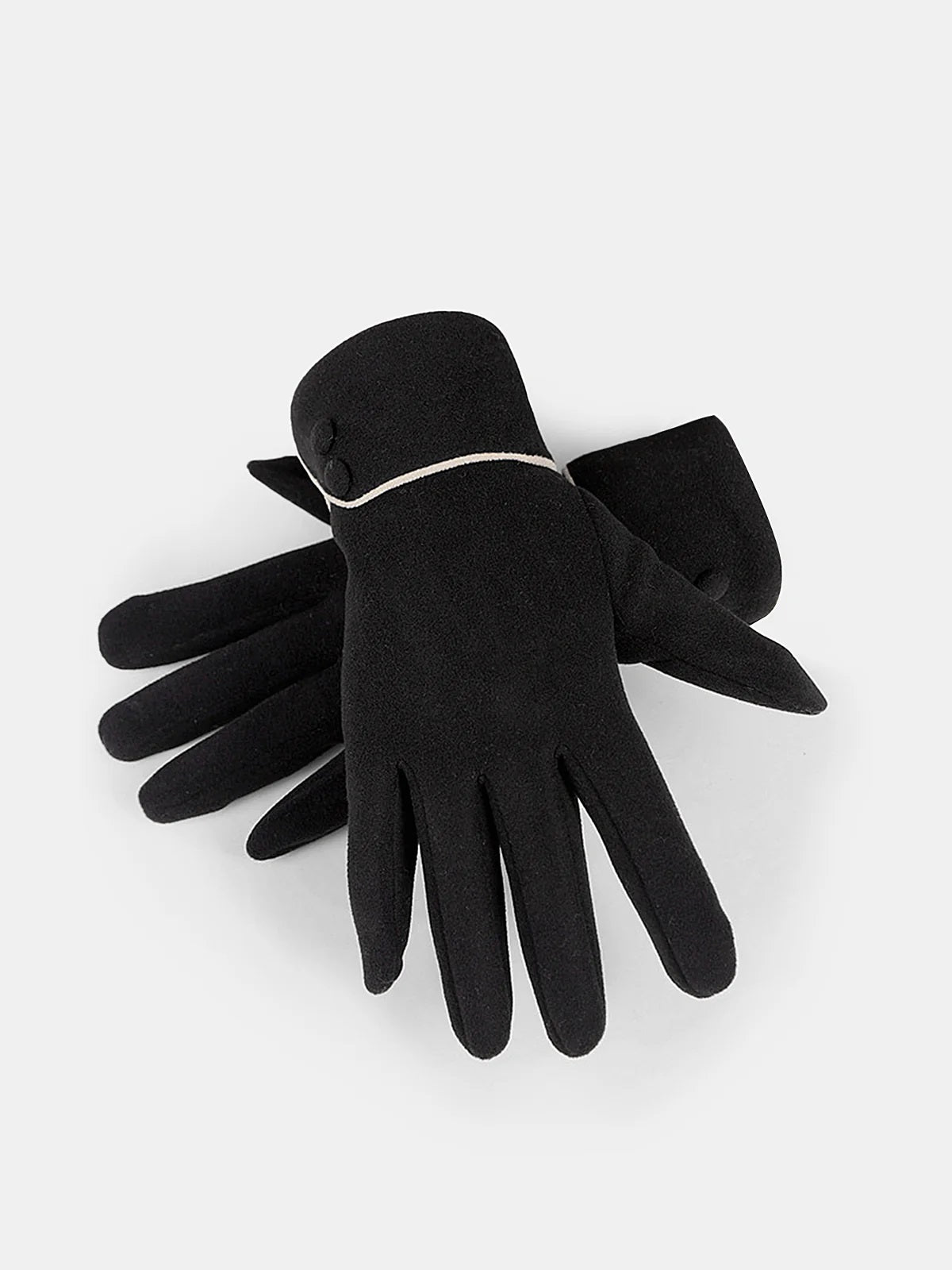 Contrast Button Gloves