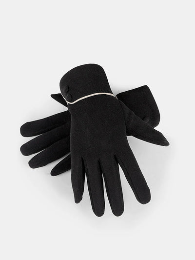 Contrast Button Gloves