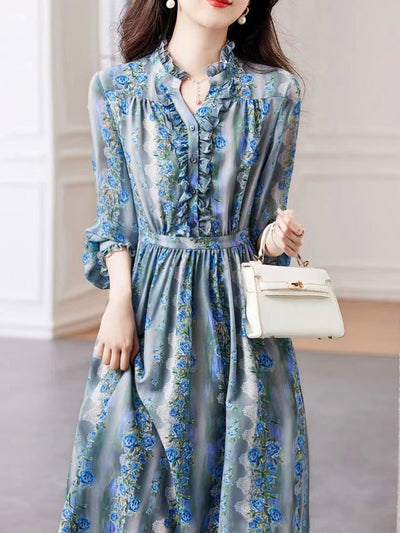 Morgan Elegant Auricular Printed Floral Dress