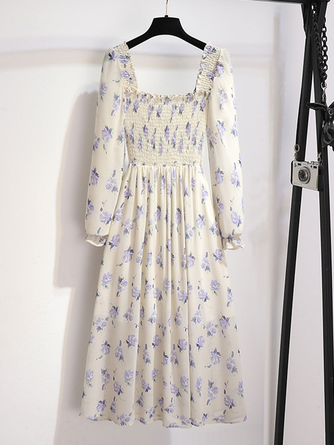 Zoey Retro Chiffon Printed Floral Dress