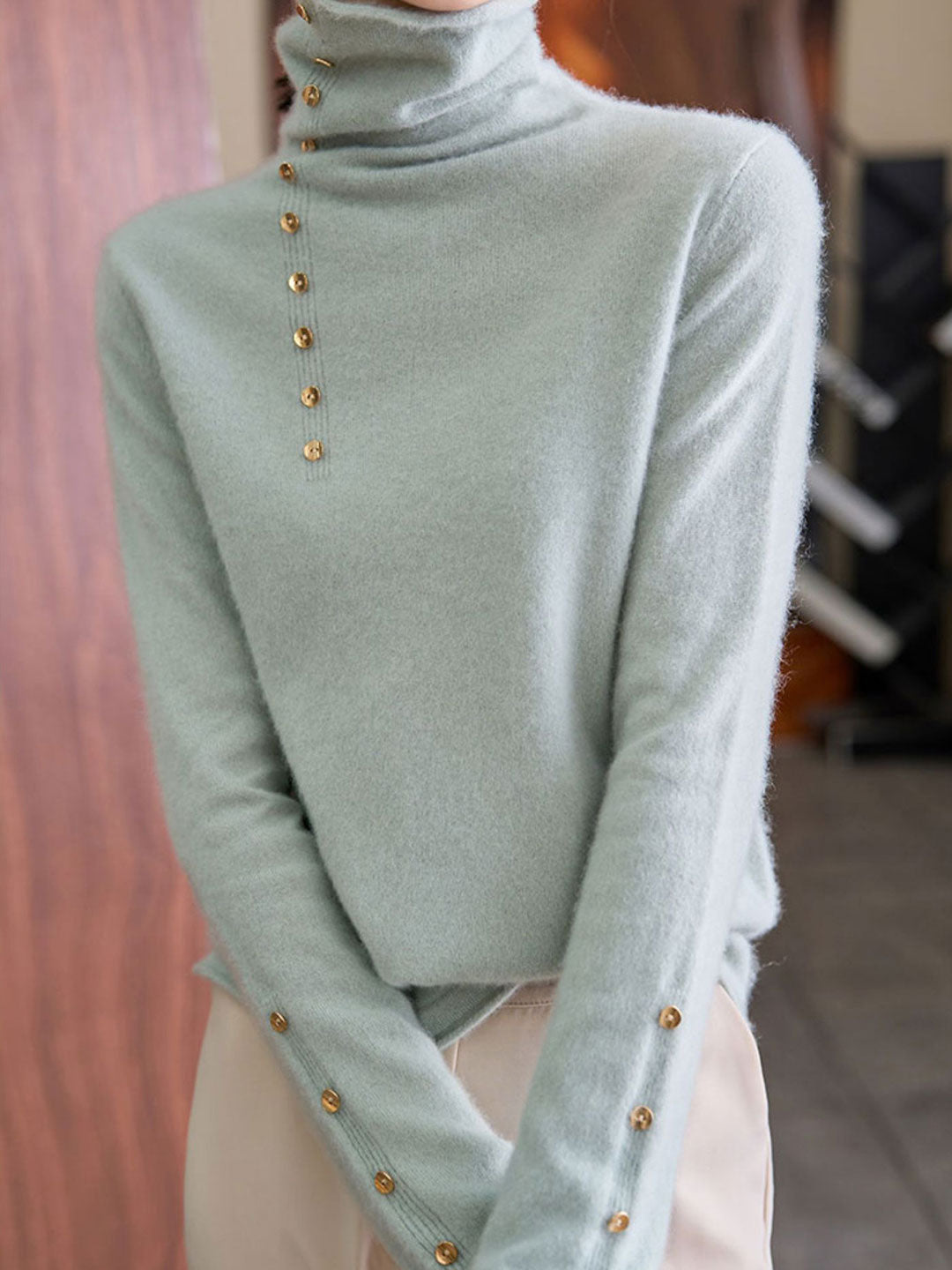 Hilary French Style Turtleneck Sweater – Roselili