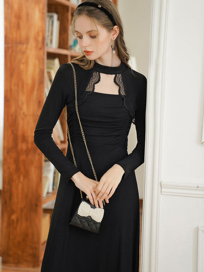 Claire Vintage Lace Knitted Dress