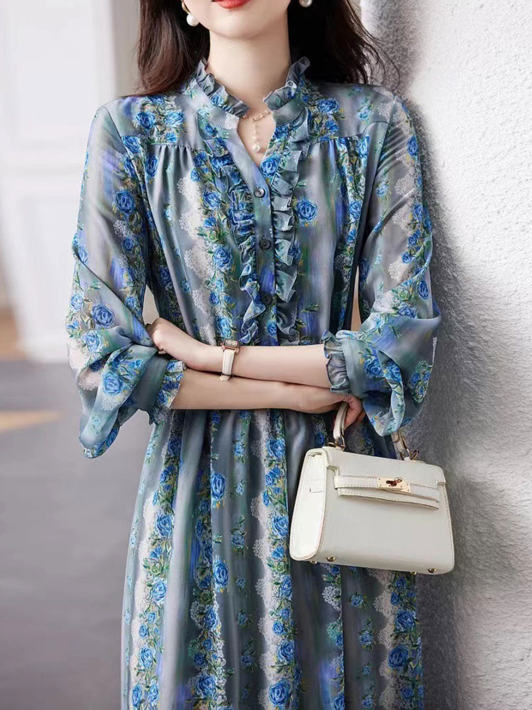 Morgan Elegant Auricular Printed Floral Dress
