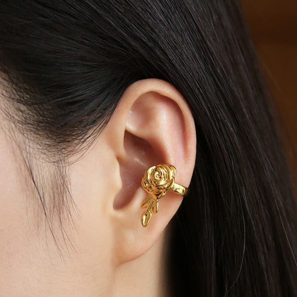 Retro Ear Clip Of Rose Shape Without Piercing