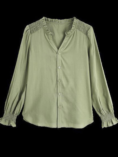 Bella Elegant Chiffon V-neck Shirt Tops