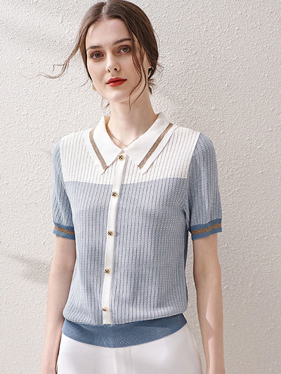 Lauren Classic Stitching Loose Knitted Sweater Top-Pink