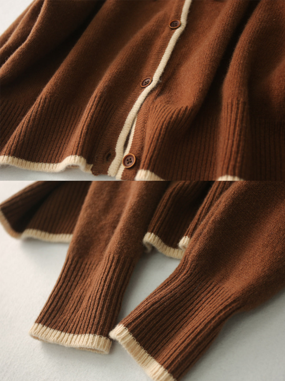 Aurora Vintage Crew Neck Cotton knitted Cardigan